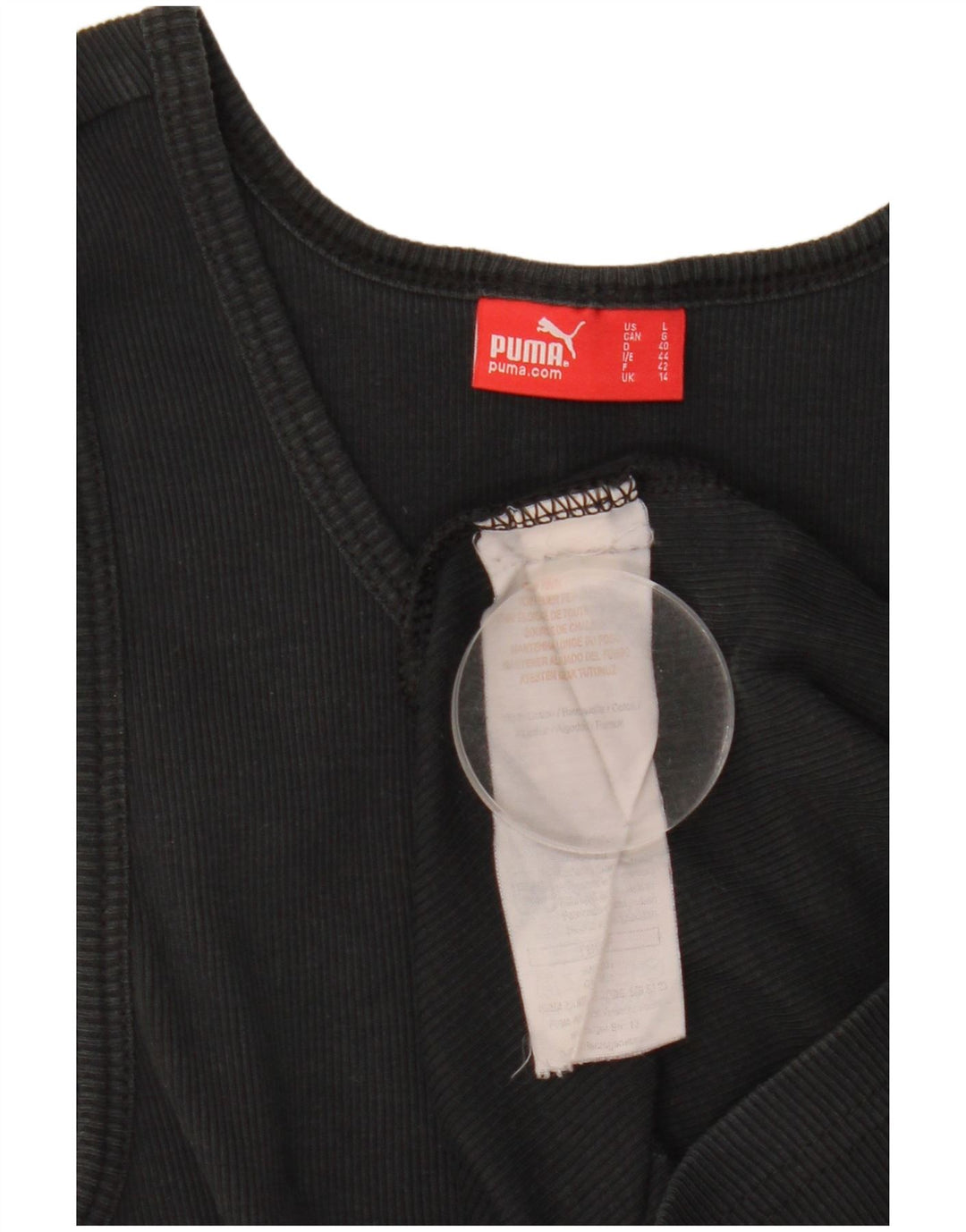 Top cu vestă grafică Puma pentru femei UK 14, mare, negru, bumbac