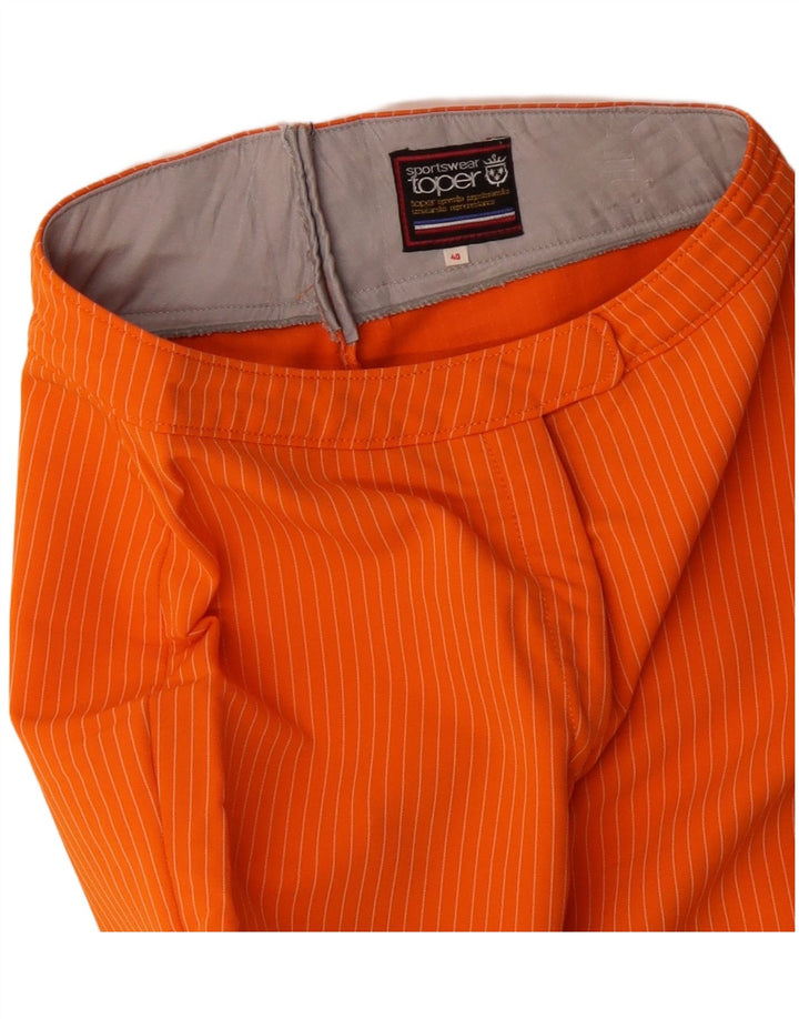 Pantaloni casual de damă vintage EU 40 Medium W28 L30 Orange Pinstripe