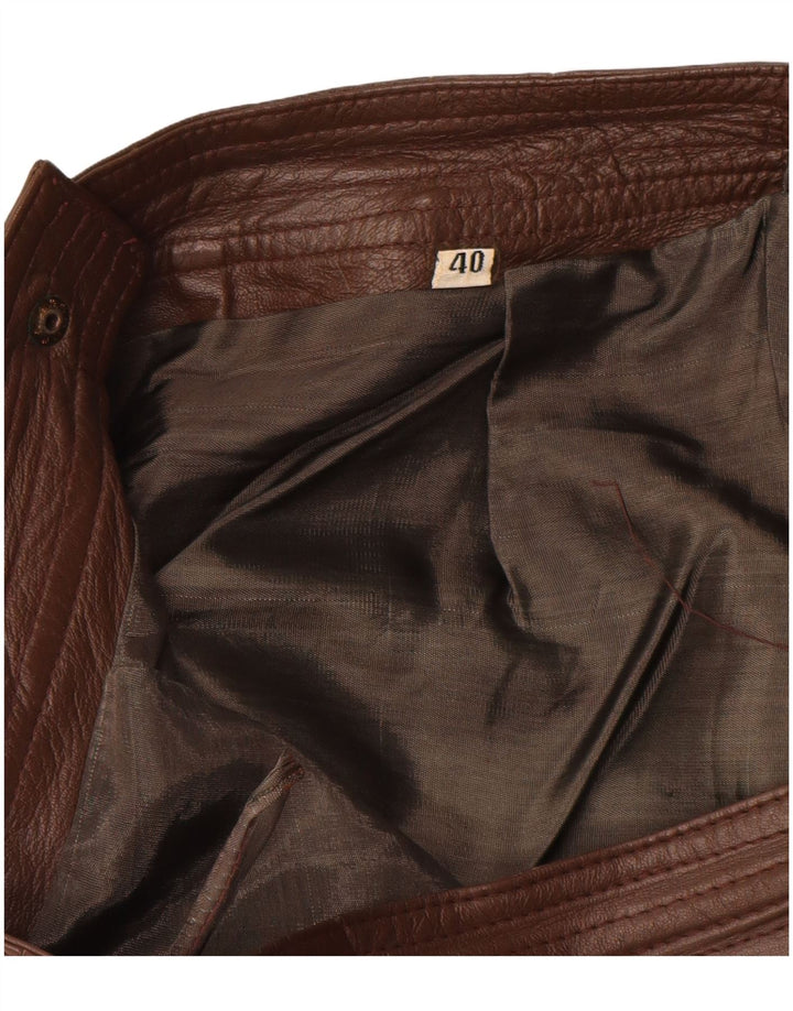 Fusta creion pentru femei VINTAGE IT 40 Small W28 piele maro