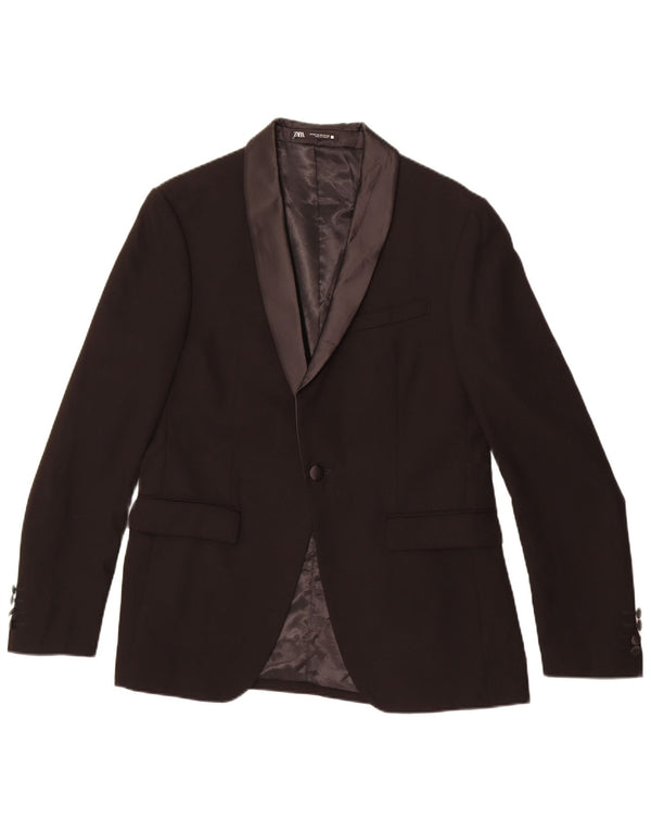 Blazer pentru bărbați Zara cu 1 nasture EU 50 Medium Negru