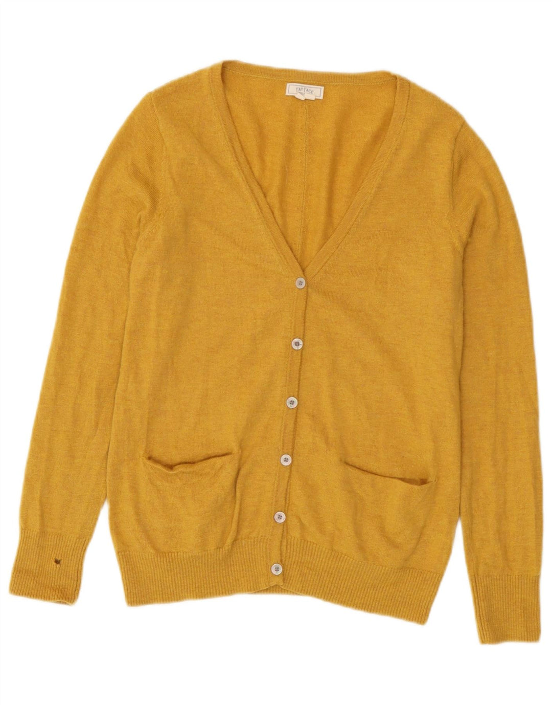 Pulover cardigan pentru femei Fat Face UK 12 Lână galbenă medie