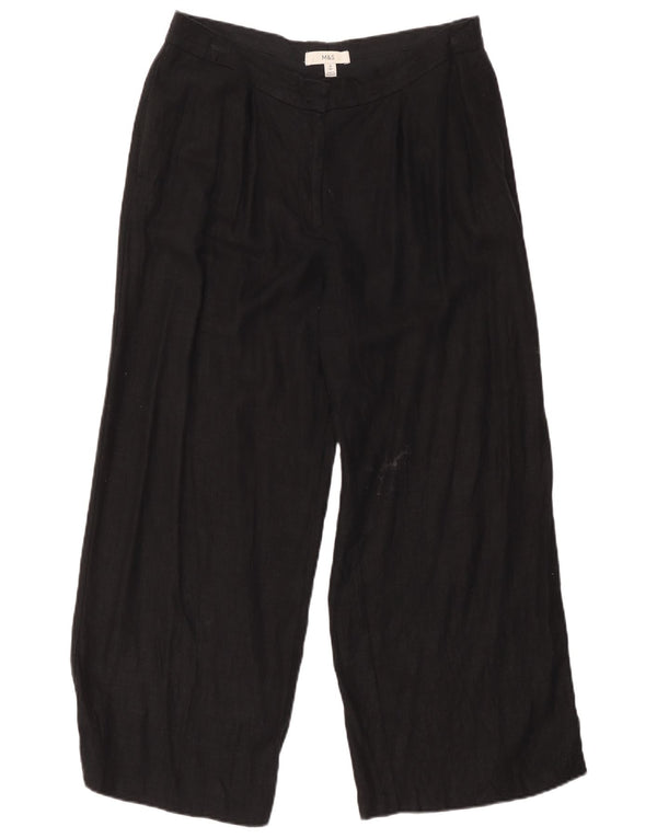 Marks & Spencer Pantaloni chino pentru femei cu picioare largi UK 14 Large W32 L27 Negru