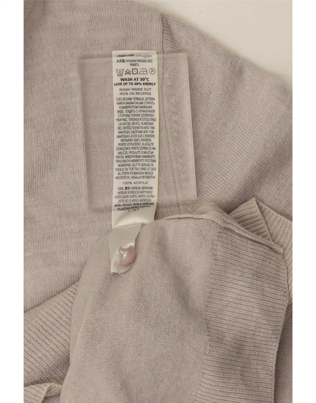 Pulover cardigan pentru femei Marks & Spencer UK 14 mare, gri acrilic