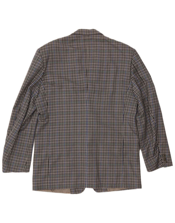 MARIO ZEGNA Jachetă pentru bărbați cu 2 nasturi IT 52 XL Lână cu carouri gri