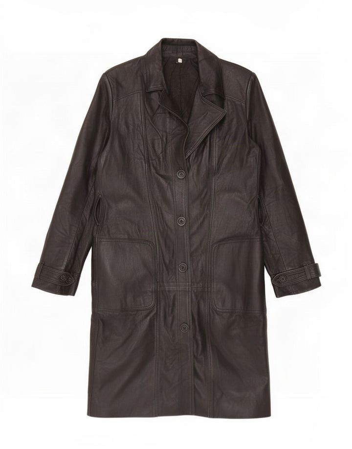 Palton din piele vintage pentru femei IT 46 mare negru