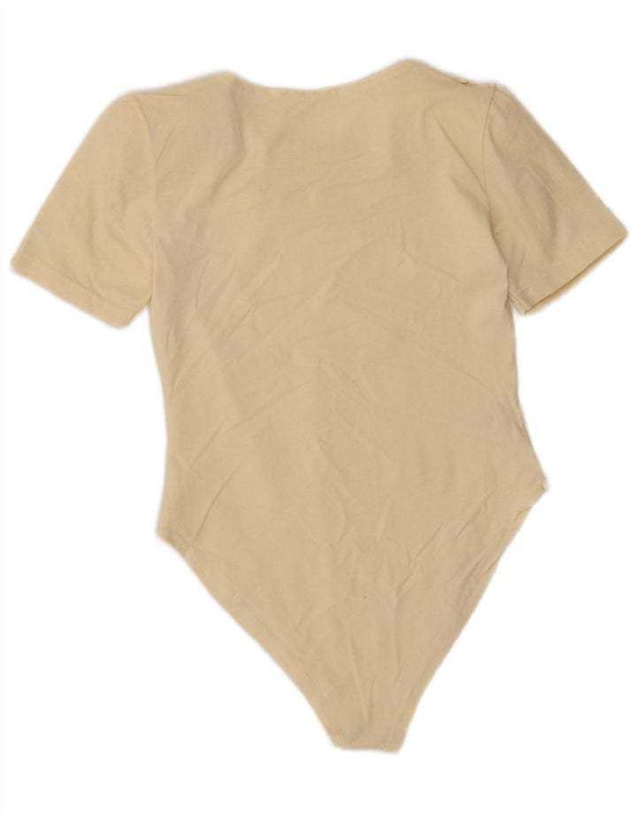 Body vintage pentru femei UK 10 mic, bej, bumbac