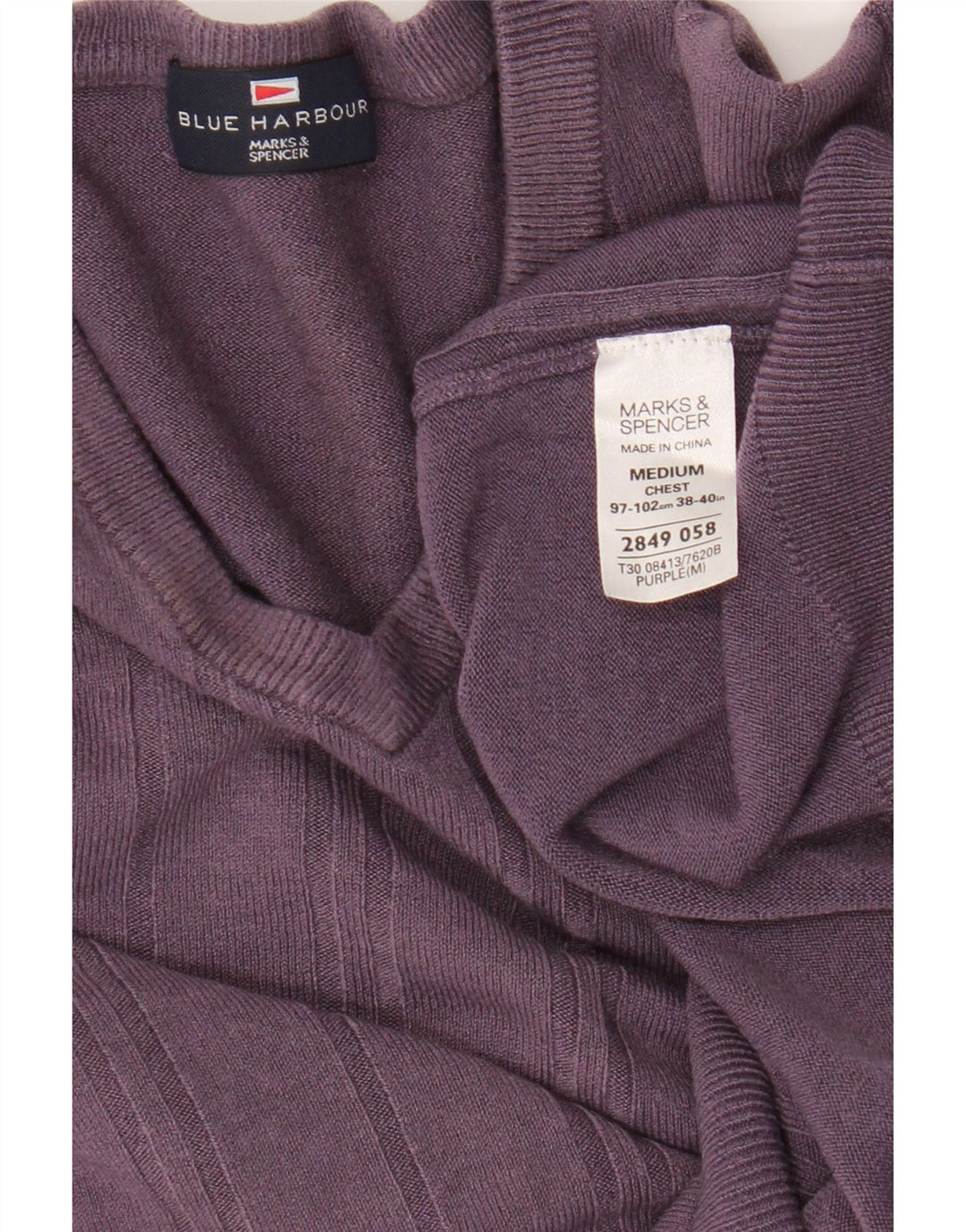 Pulover cu decolteu în V pentru femei Marks & Spencer UK 14 Mov mediu