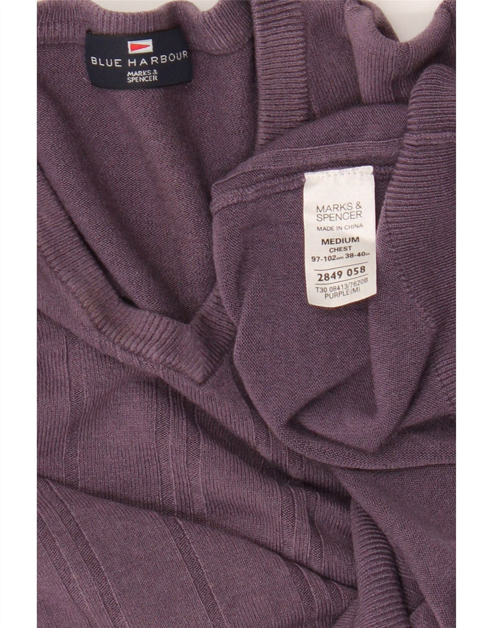 Pulover cu decolteu în V pentru femei Marks & Spencer UK 14 Mov mediu