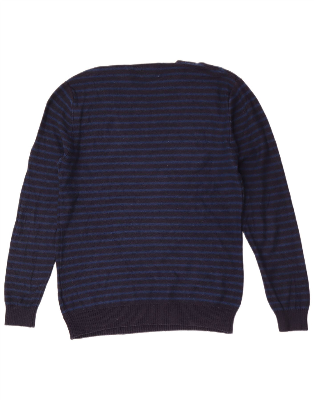 Pulover Jack Wills pentru bărbați cu gât roșu, bumbac cu dungi, albastru bleumarin mediu