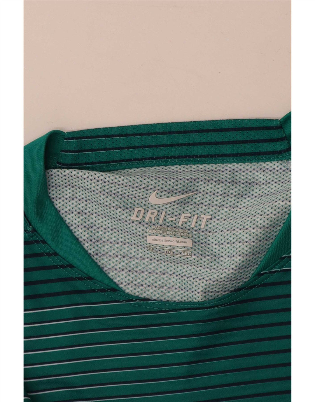Tricou Nike pentru bărbați Dri Fit Top 2XL poliester cu dungi verzi