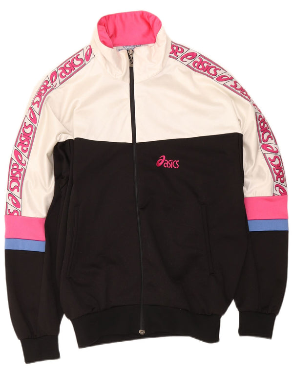 Jachetă de top pentru trening grafic Asics pentru femei UK 18 XL, negru, color block