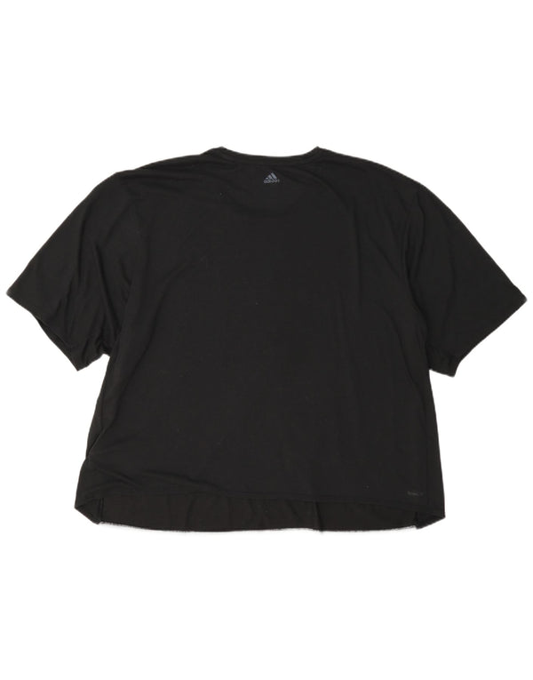 Tricou cu grafic Climalite Adidas pentru femei Top UK 24/26 2XL Negru Colorblock