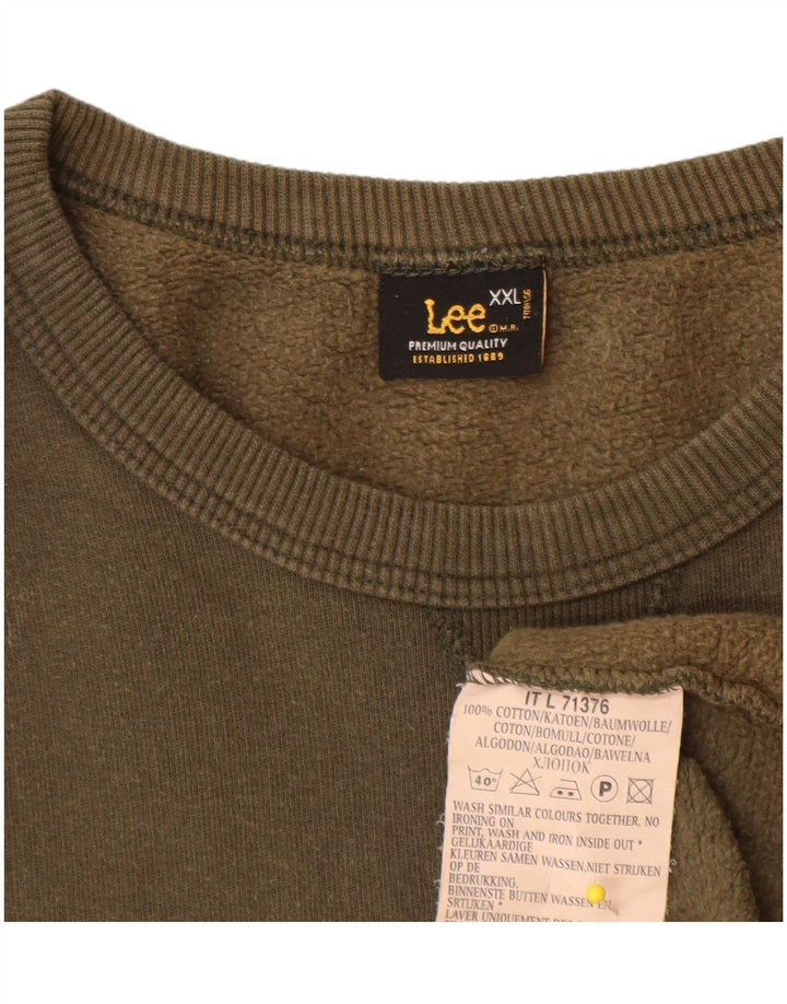 Pulover grafic pentru bărbați Lee, bumbac kaki 2XL