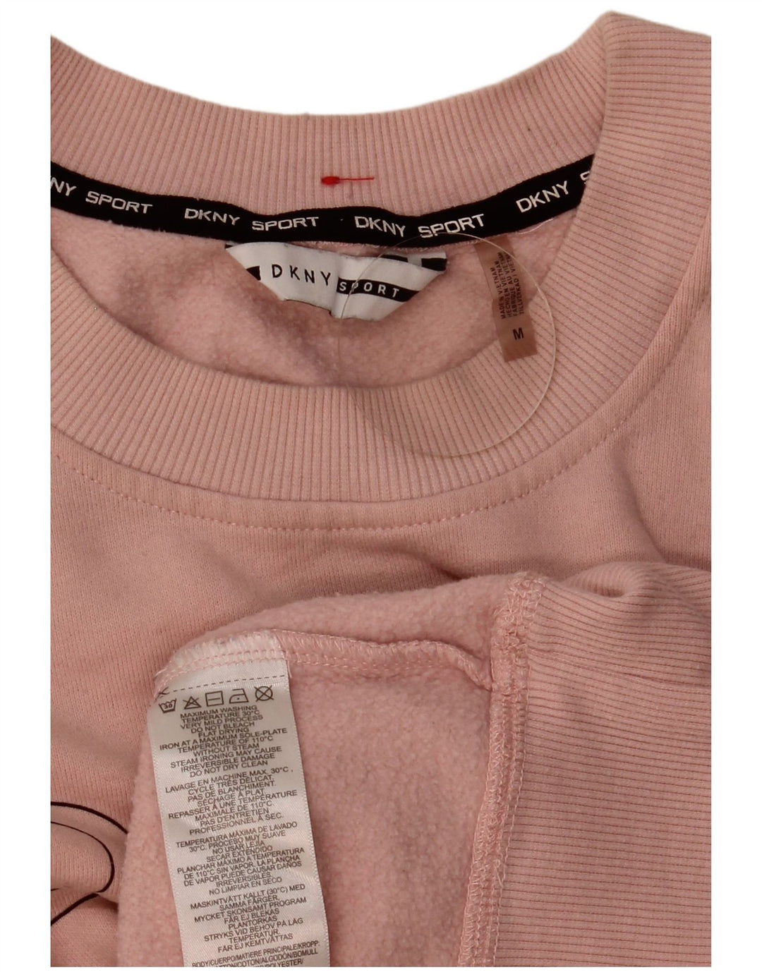 Dkny Pulover supradimensionat cu grafic pentru femei UK 14 Bumbac roz mediu