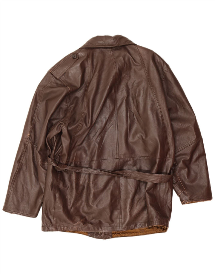 Jachetă militară din piele vintage pentru bărbați IT 52 XL din piele maro