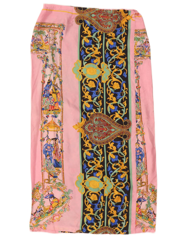 Fusta Dreaptă Midi Vintage Femei W30 Medium Pink Paisley