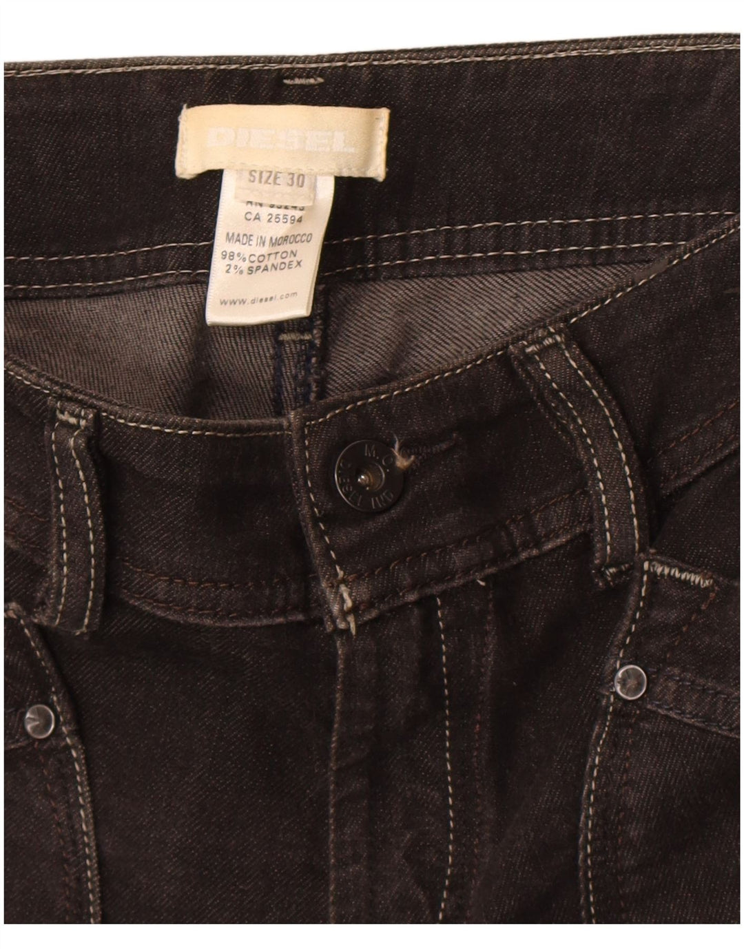 Pantaloni scurți din denim bermude Diesel pentru femei W30, bumbac maro mediu