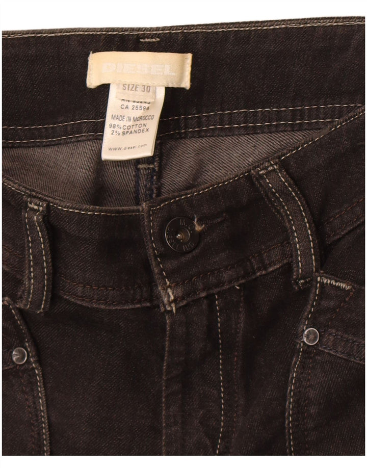 Pantaloni scurți din denim bermude Diesel pentru femei W30, bumbac maro mediu