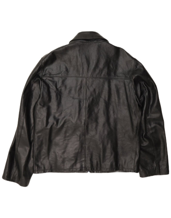 Jachetă de piele vintage pentru bărbați UK 40 Large Black