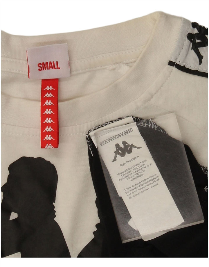 Tricou grafic pentru bărbați Kappa Top mic, alb, din bumbac color bloc