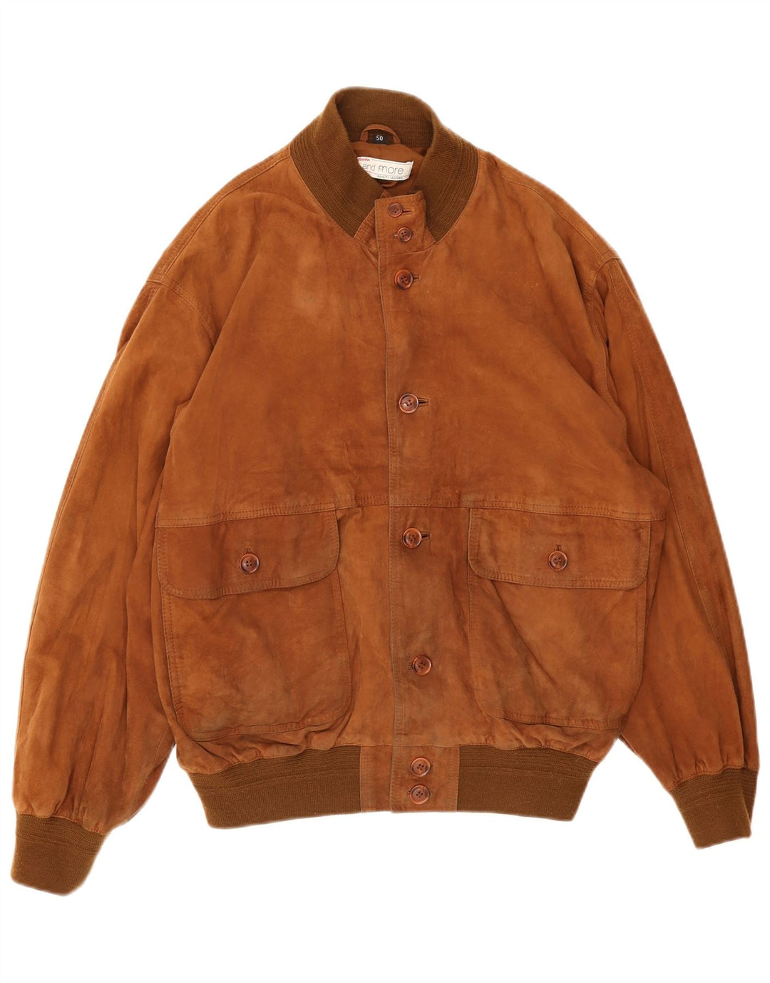 Jachetă Bomber de piele intoarsa pentru barbati Bata and More IT 50 mare, maro, din piele
