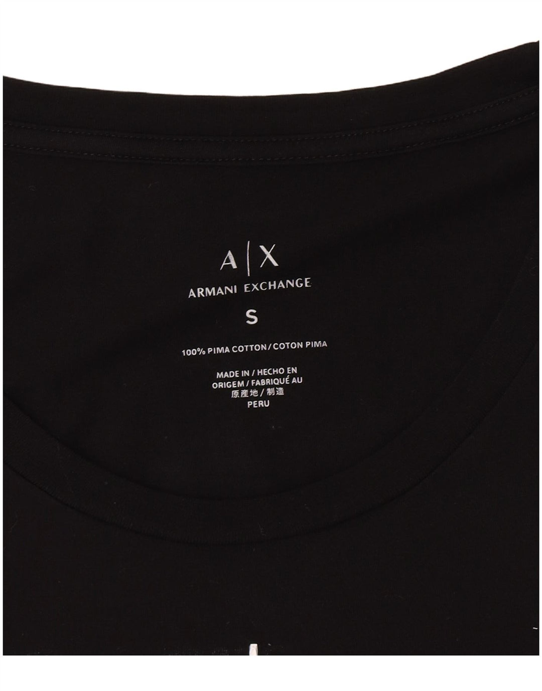Armani Exchange pentru damă, bluză cu grafică UK 8, logo negru mic
