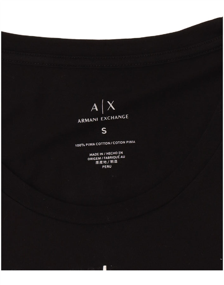 Armani Exchange pentru damă, bluză cu grafică UK 8, logo negru mic