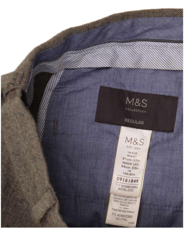 Marks & Spencer Pantaloni drepți pentru bărbați L32 L33 Poliester gri