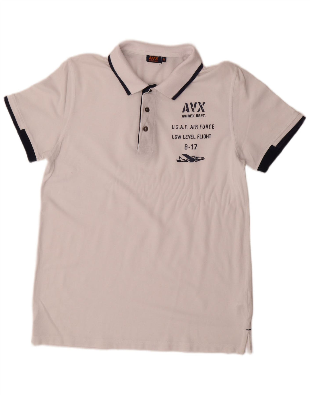AVIREX tricou polo cu grafică pentru bărbați, bumbac alb mediu