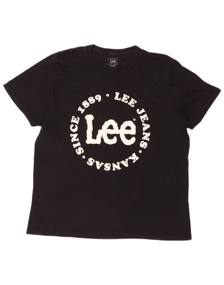 Tricou grafic LEE pentru bărbați, cu croiala normală, XL, bumbac negru