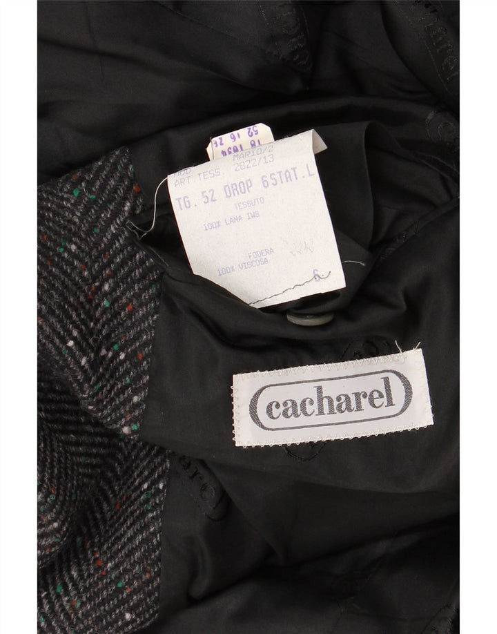 Jachetă pentru bărbați Cacharel, cu 2 nasturi, IT 52 XL, lână gri cu oase