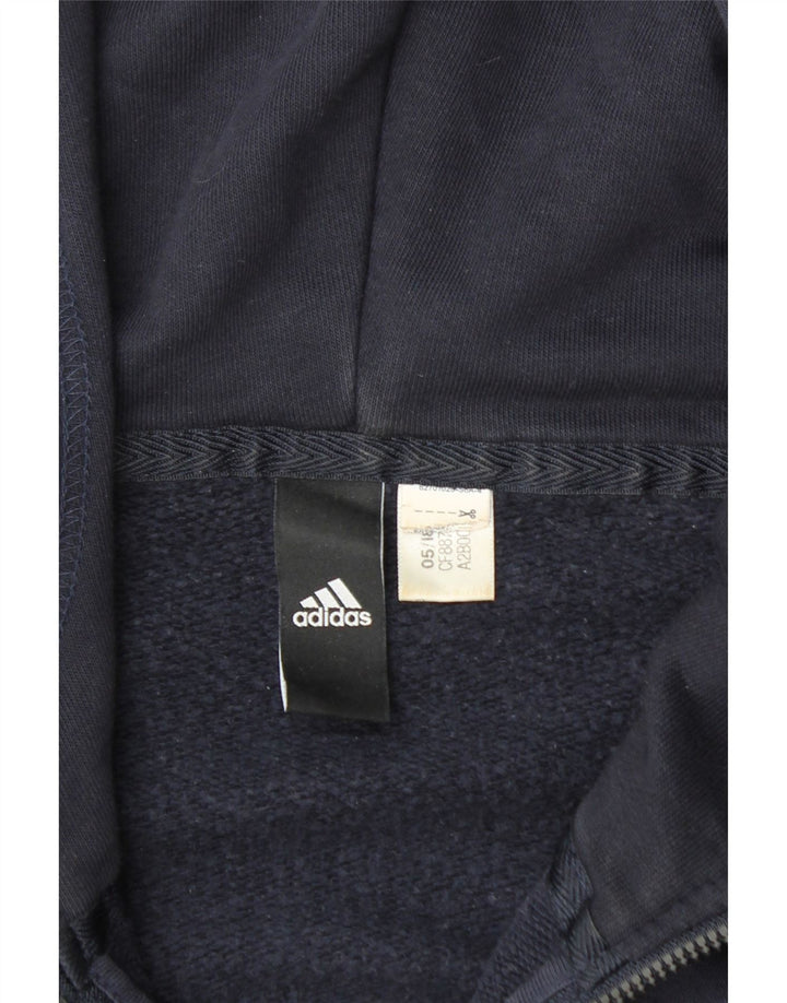 ADIDAS Mens Zip Hoodie Sweater Medium Navy Blue