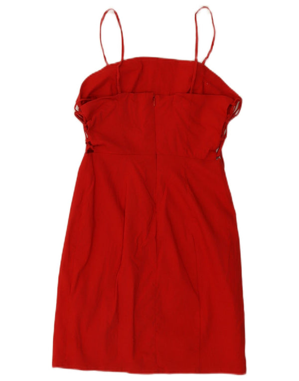 Rochie teacă fără mâneci pentru femei Zara UK 8 Bumbac roșu mic