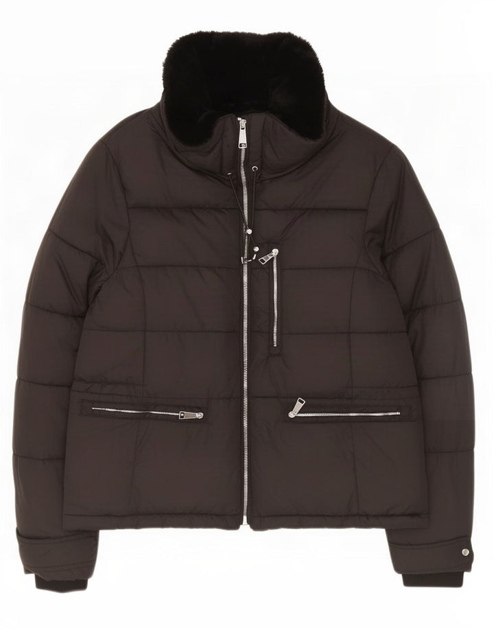 Jachetă căptușită pentru femei Zara UK 16 Large Black