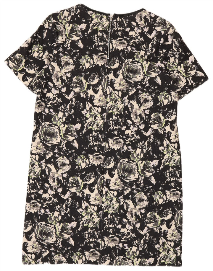 Rochie de bază Oasis pentru femei UK 14 Medium Black Floral Poliester