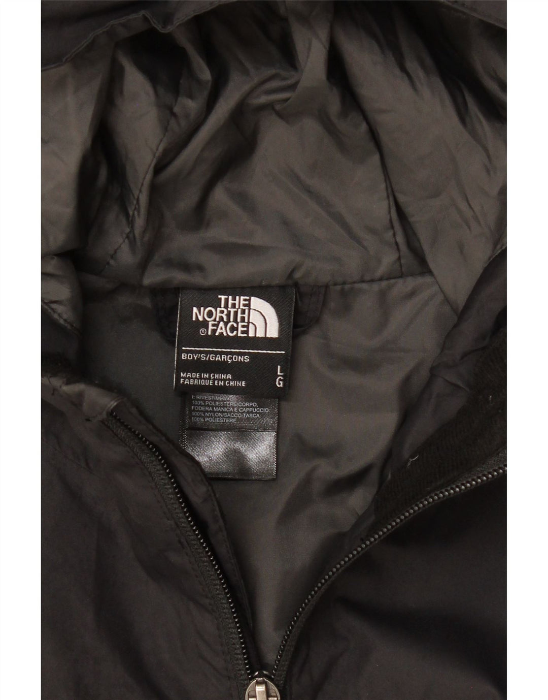 THE NORTH FACE Jachetă de ploaie cu glugă pentru băieți 11-12 ani, mare, negru, poliester