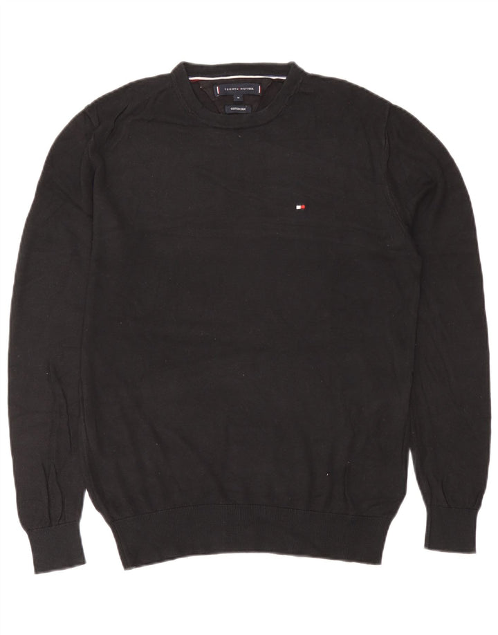 Pulover Tommy Hilfiger pentru bărbați, cu gât crew, bumbac mediu negru