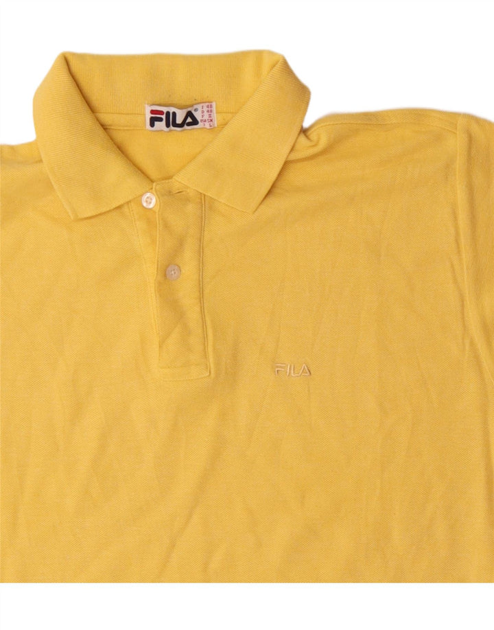 Tricou polo FILA pentru bărbați IT 48 Bumbac galben mediu