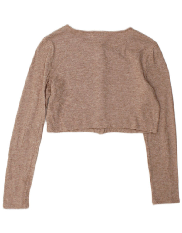 Pulover cardigan pentru femei Zara UK 14 Medium Bej Viscoza