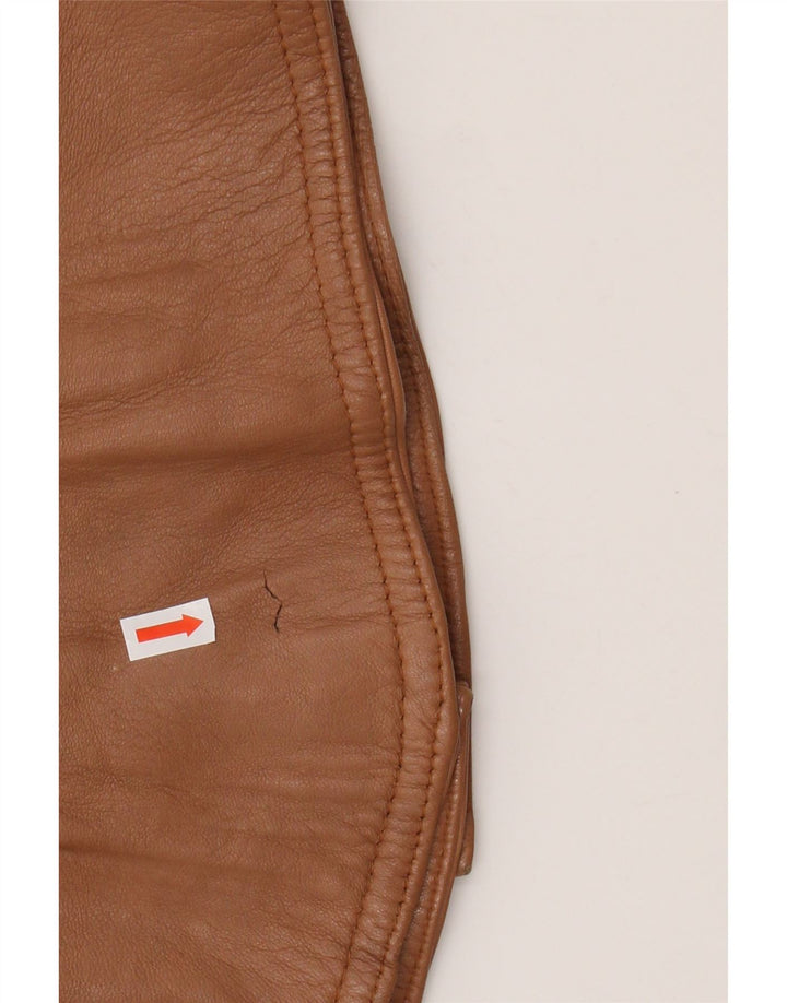 Jachetă de piele vintage pentru femei UK 14 piele maro medie