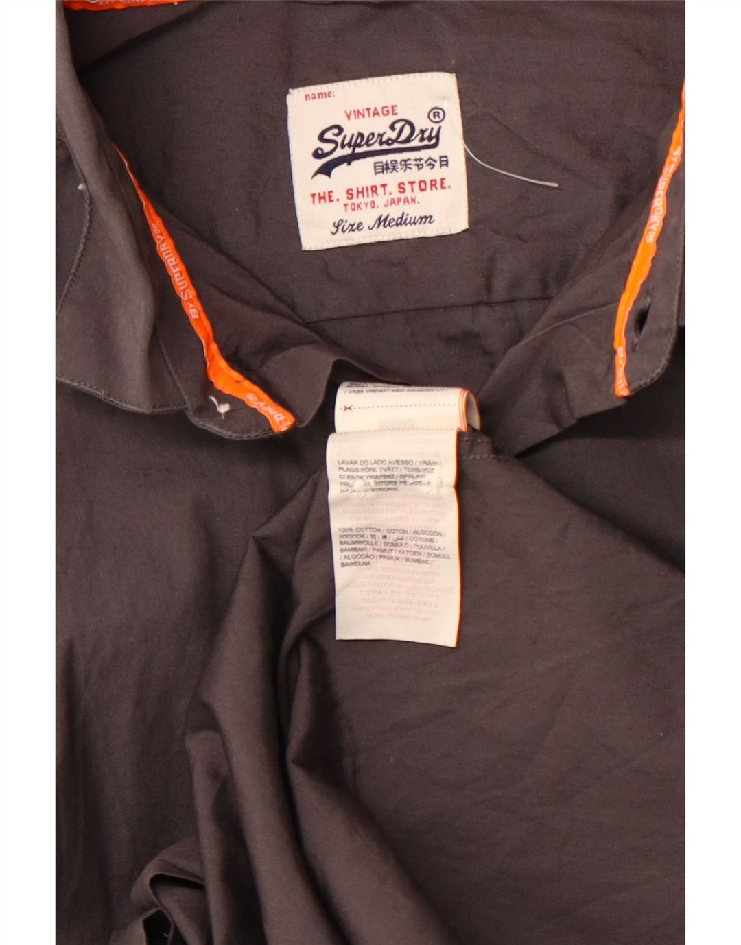 Cămașă pentru bărbați SUPERDRY bumbac gri mediu