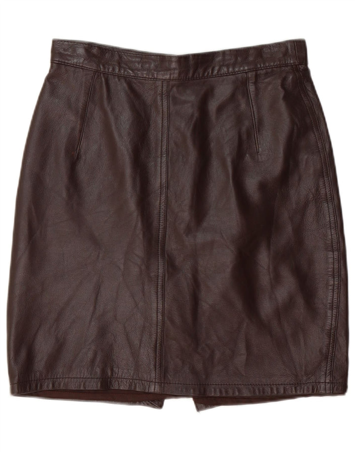 Fusta de piele pentru femei VINTAGE IT 44 Medium W28 piele maro