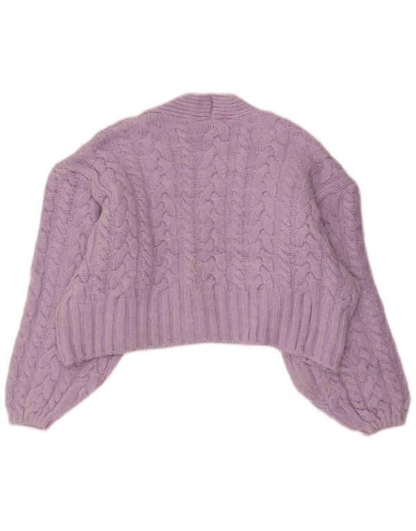 Pulover cardigan supradimensionat pentru femeie Zara UK 14 Acrilic violet mediu
