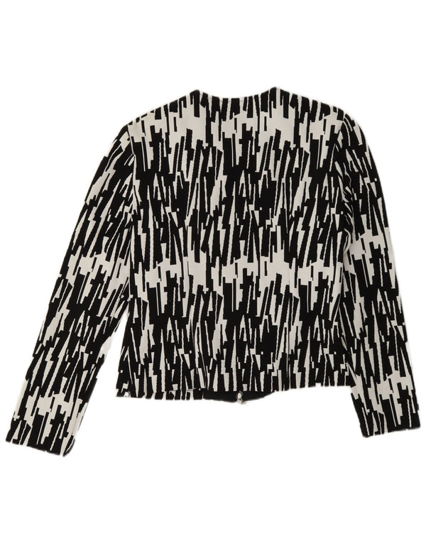 Joseph Ribkoff Jachetă pentru femei cu fermoar complet UK 10 Small Black Geometric