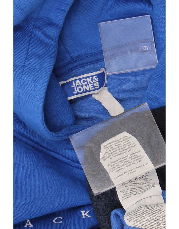 JACK & JONES Pulover pentru băieți 11-12 ani, albastru, bumbac color bloc