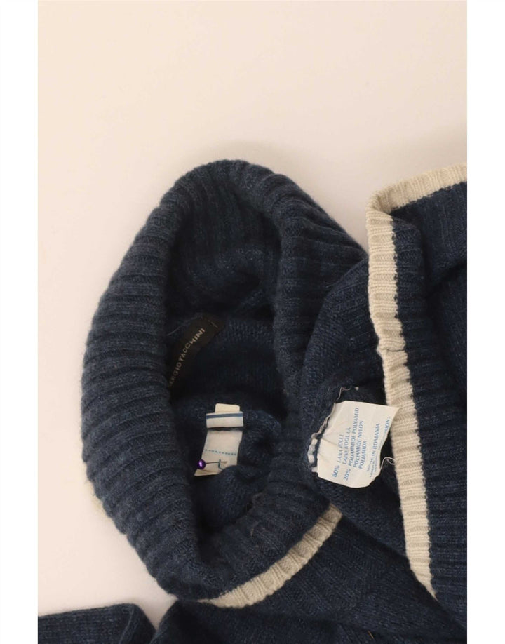 Sergio Tacchini Pulover pentru bărbați cu gât rulat, mare, lână bleumarin