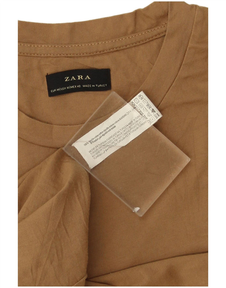 Tricou pentru bărbați Zara Top Mediu Bej Bumbac