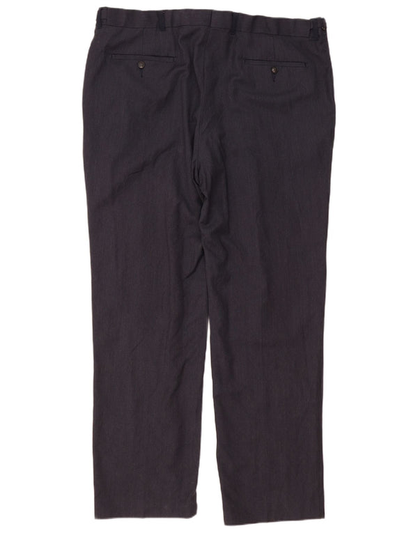 Pantaloni de costum pentru bărbați Marks & Spencer, cu tăiere obișnuită, L42 L33 Lână bleumarin