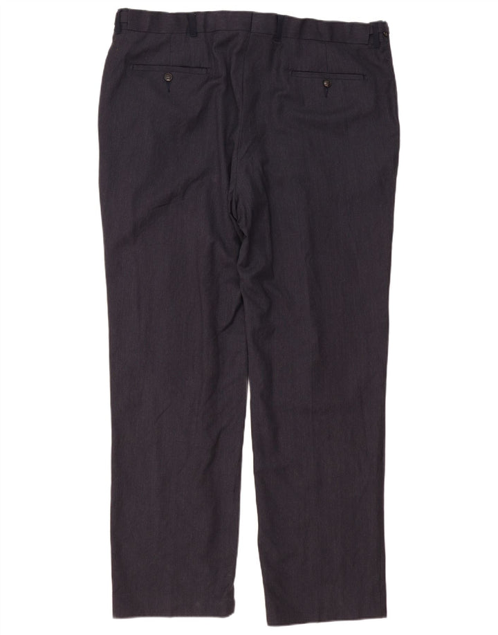 Pantaloni de costum pentru bărbați Marks & Spencer, cu tăiere obișnuită, L42 L33 Lână bleumarin