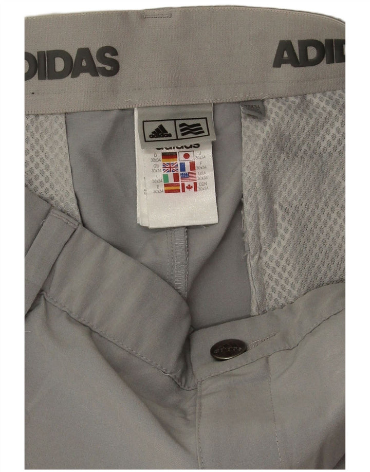 Pantaloni chino drepți pentru bărbați Adidas W30 L28 poliester gri